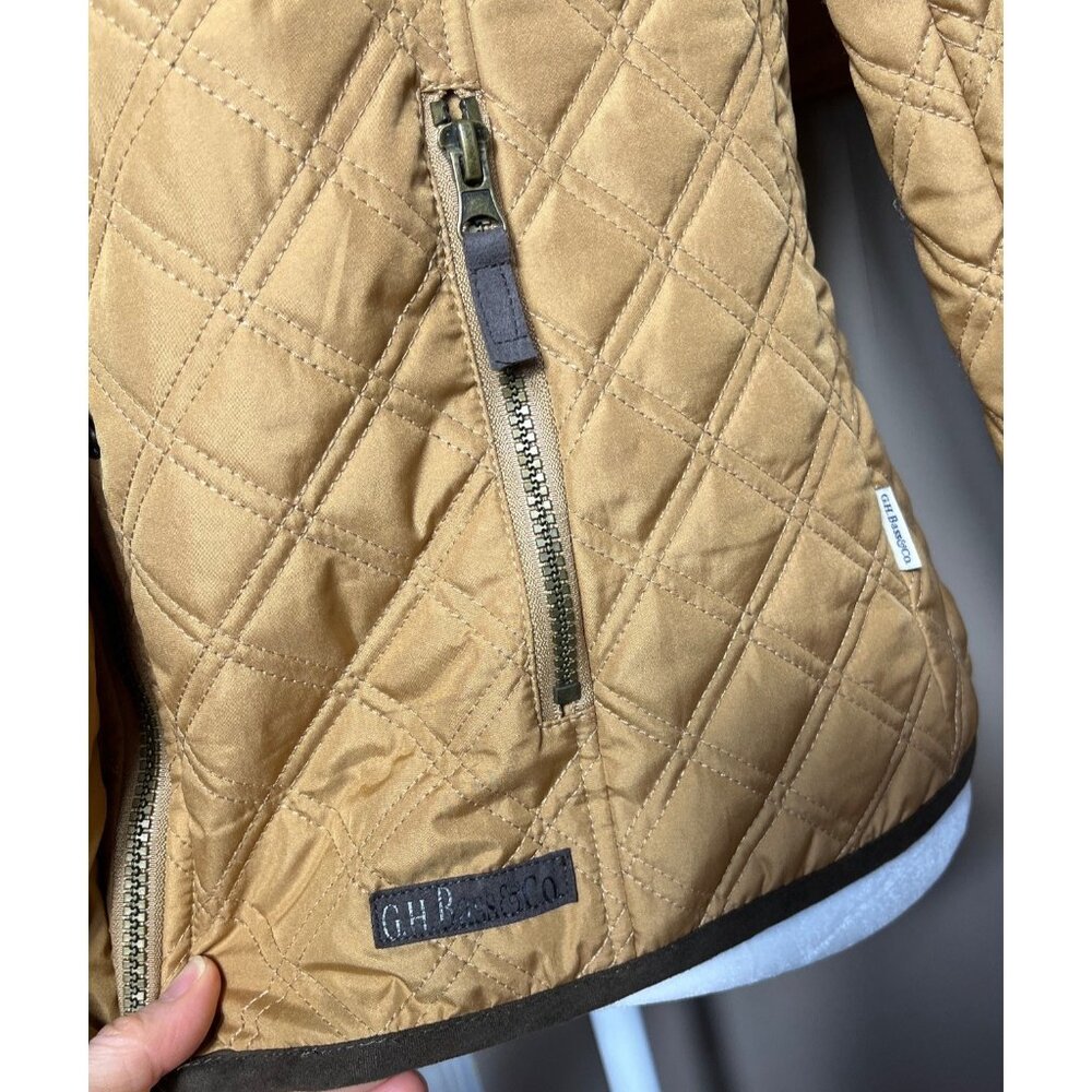 GH Bass & Co Quilted Jacket Beige Camel Lightweight Feminine Fit Preppy Womens S - Picture 7 of 13